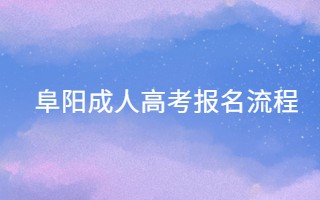 阜陽成人高考報名流程