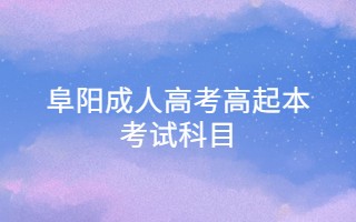 阜陽成人高考高起本考試科目