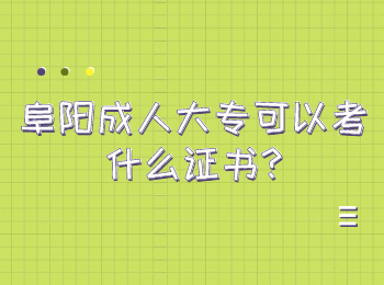 阜陽成人大專可以考什么證書